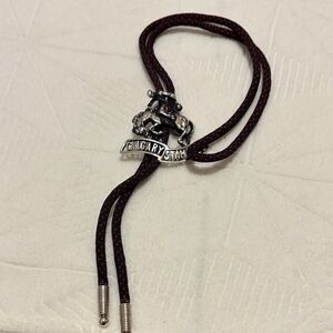 Western Bolo Tie with Silver Cowboy Charm souvenir Calgary stampede